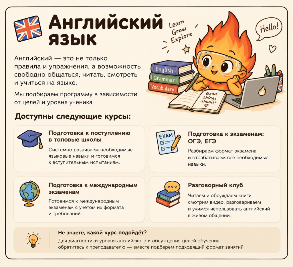Направление Английский язык в клубе Огонёк