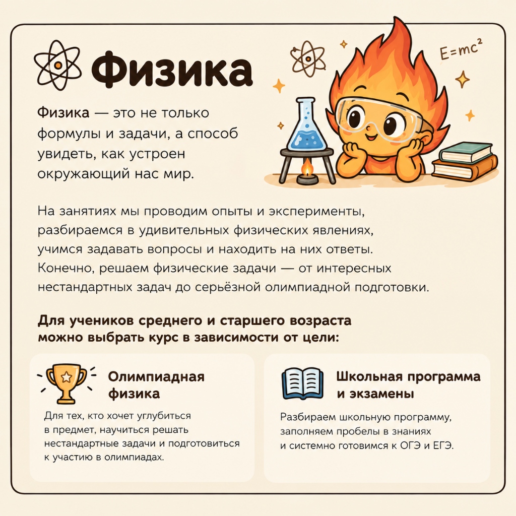Направление Физика в клубе Огонёк